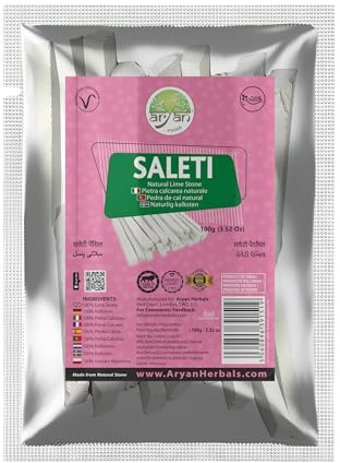 Aryan Saleti Lápiz varillas, piedra caliza natural y pura, vegano, 100 g