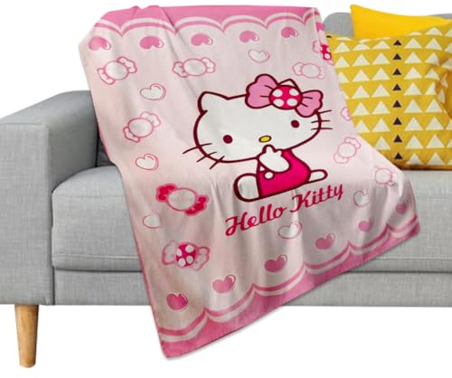LKNBIF Blanket Throw, Cartoon Microfiber Blanket Cartoon Fleece Blankets Fluffy Cuddly Blanket 3D Print Blanket Travel Blanket for Children, Girls and Adults (100 x 140 cm)