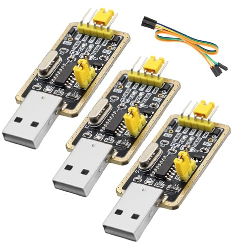 APKLVSR 3 adattatori USB UART-TTL con convertitore CH340G per 3,3 V e 5 V con cavo jumper a TTL USB adattatore per Arduino