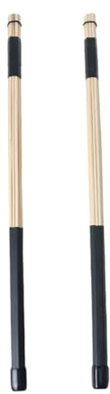 Toyvian Par baquetas con punta de madera baquetas de marcha banderín floral palos de cepillo de tambor cepillo de tambor de jazz electrónico palillo de tambor brillo de labios w100 Bambú