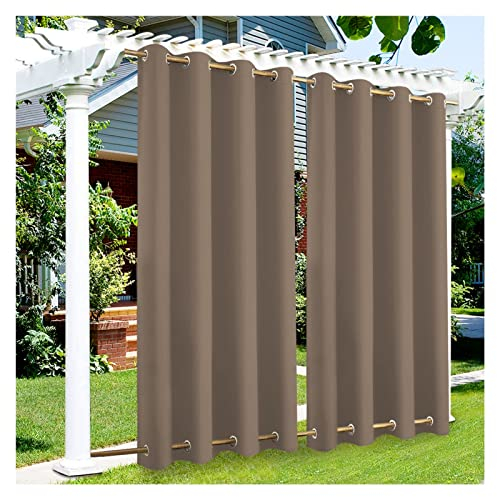 Generisch Terrassen-Verdunkelungsvorhänge, Outdoor-Vorhänge, lichtbeständig, Oben und unten, mit Ösen für Pavillon, Garten, Terrasse (Größe: 2,7 x 2,5 m)