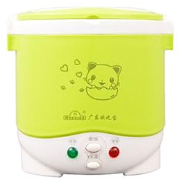 dijiusidy Olla arrocera para coche, Mini utensilios de cocina, calentador eléctrico multifuncional de 1L, casa, camión de viaje, fiambrera, aparato de vapor, 24V/verde, 24V