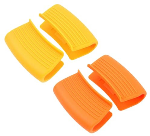 Hoement Silikon Topflappenclip Wärmedämmend Verbrühungssicherer Topfgriffschutz Rutschfester Griffhalter Für Heiße Pfannen Und Töpfe Hitzebeständig Mit Anti Rutsch Textur Für Küchen Und Kochen