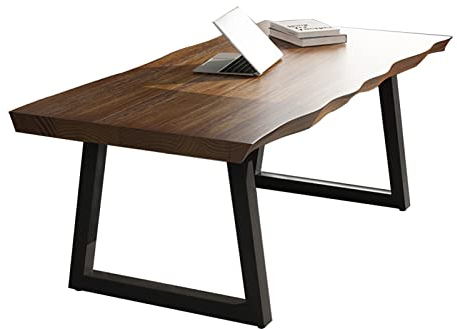 GUHPZA Computertisch für Zuhause, Geschäft, Büro, Massivholz-Schreibtisch, Schreibtisch, Schreibtischplatte 5 cm dick, Schreibtisch mit schmiedeeisernen Beinen, einfarbig, 160 x 70