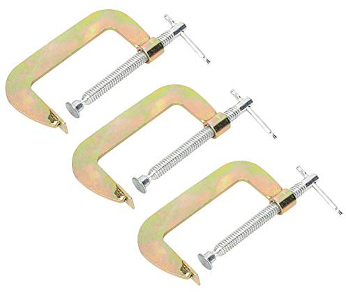 Majatou Clamp Hand Screw Heavy Duty Clamps Sets, G Clamp Heavy Duty, 3 Pieces of C Fixtures, G Fixtures, Woodworking Welding Handles, Woodworking Tools