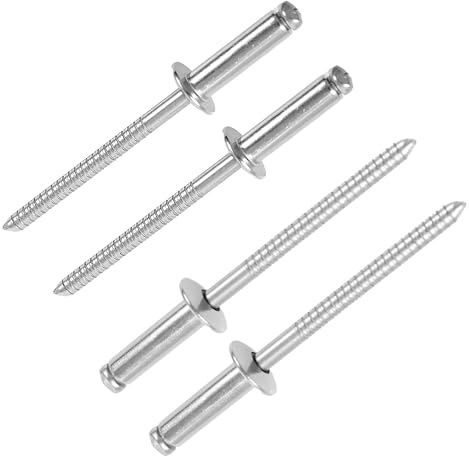 bociloy 50 rivetti ciechi in acciaio inox da 5/32 x 1/2, rivetti in acciaio inox, rivetti decorativi con testa da 6 mm