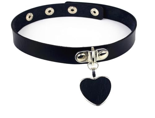 YIYELIY Leder Punk Choker Halskette Halsband Schwarz Leder Körperkette Cosplay