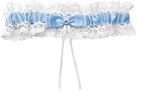 Bride Wedding Garter, Lace Bridal Garter Elastic Ribbons for Wedding, Party, Gifts for Women and Girls (Blue)