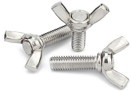 OZXLH 5 Teile/los Flügelschrauben M3 M4 M5 M6 M8 M10 M12 Handfestziehende Flügelkopf-Rändelschrauben 304 Edelstahl DIN316 L: 6-100mm(50mm x5pcs,M6)