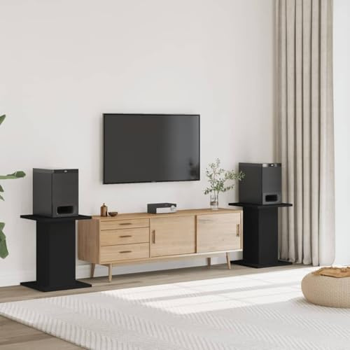 Gecheer Supporti Altoparlanti,Stand per Altoparlanti,Supporto per Altoparlanti da Terra,Supporto per Altoparlanti Surround,Supporto Universale per Altoparlante,2 pz 30x30x60cm,Legno Multistrato
