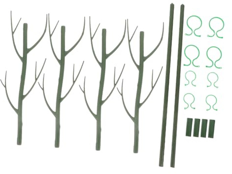 Levemolo Support de Tige de Plante de Branche 2 Pcs pour Plantes Grimpantes Pot, Matériau PP Vert, Usage Polyvalent pour Balcons et Maisons