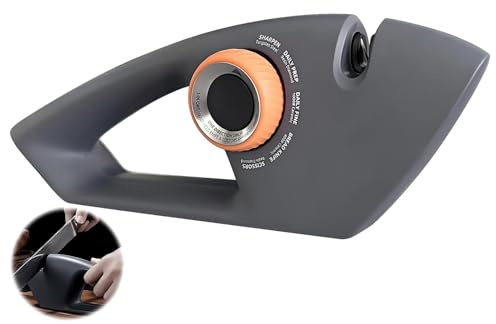 Affilacoltelli Professionale 5 In 1 Affila Coltelli Da Cucina, Dotato Di Impugnatura Ergonomica, L'Affilacoltelli è Provvisto Di Gomma Antiscivolo Ed è Adatto Per Coltelli Da Cucina (Grigio scuro)