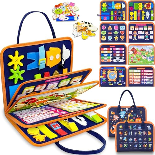 YUKOVEP Busy Board Deutsch, Busy Board Ab 1 Jahr, Montessori Spielzeug Ab 1 Jahr, Spielzeug ab 2 Jahr,Quiet Book,Geschenk 1 Jahr Mädchen,Activity Board