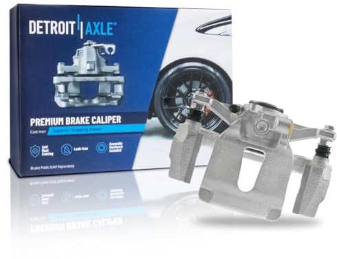 Detroit Axle - Rear Left Brake Caliper for 2015 2016 2017 Ford F-150 [with Electronic Parking Brake] Driver Side Disc Brake Caliper with Bracket Replacement