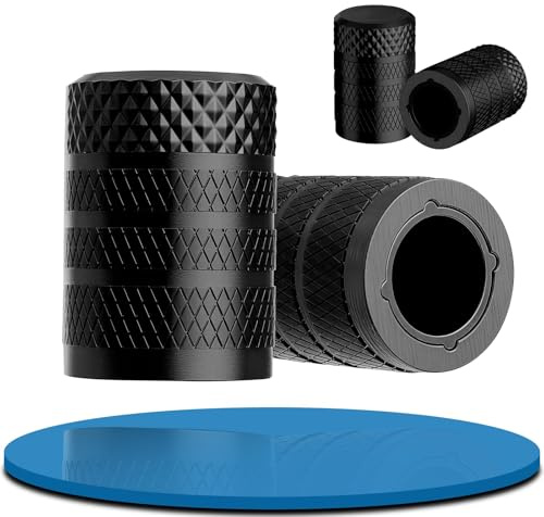 4 Pieces Tyre Valve Caps Anodized Aluminium,UV Resistant Dust Caps for Car Tyres, Stem Dust Covers Airtight Seal, Universal Tyre Valve Cap for SUV, Trunk,Motorcycles, Bicycles