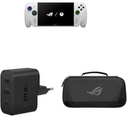 ASUS ROG Xbox Ally RC73YA con caricatore e travel case, Monitor touchscreen con display 7 Glossy, 120Hz, AMD Ryzen Z2, RAM 16GB, 512GB SSD PCIE, Windows 11 Home, White