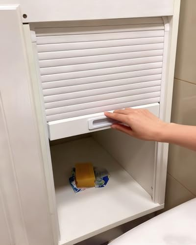 Falttür Rolltore für Küchenschränke, Geräte und Garagen, Kleine Falttür für Herunterziehbare Schränke, Faltrollladen-Set für Speisekammer Dachboden, Platzsparend(22x22in/56x56cm)