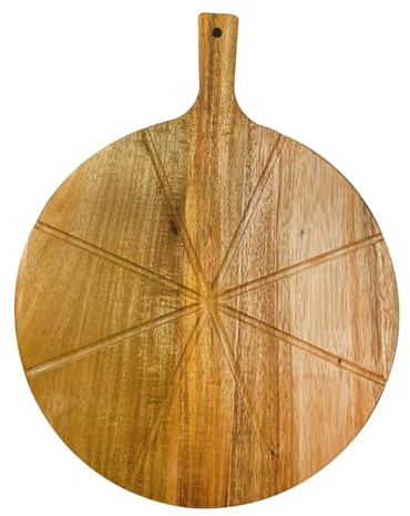 Pitycbo Tagliere per Pizza Tagliere per Pizza Utensili Da Cucina in Legno per Uso Domestico Pala per Pizza in Legno Pala per Pizza per Cuocere Frutta E Bistec, 8 scanalature per fette