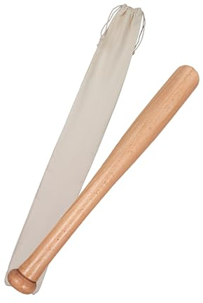 Relaxdays basebollträ, 45 cm, trä, initiering barn och tonåringar, lätt, bärväska, naturlig