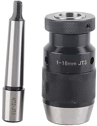 Mandrin de perçage sans clé JT3 1-16 mm |Mandrin CNC à serrage automatique pour perceuse à colonne/fraiseuse |Série Pro avec arbre à tige droite MT2, précision de 0,005 mm