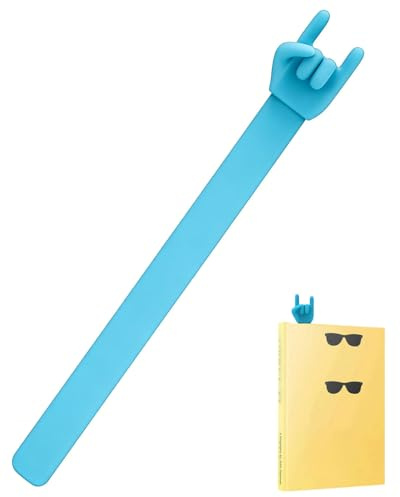 MOPZIJA Lesezeichen Kinder, Lesezeichen mit Rock-Geste,Lesezeichen Kinder Einschulung,Lustiges 3D-Cartoon-Lesezeichen, Seitenclips Lesezeichen für Kinder Schule Schreibwaren Buchlesen, Blau