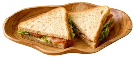 Ciotole in Legno per Alimenti - Vassoio per Frutta Naturale | Insalatiera decorativa 39,9x17,8x5,8 cm | Dolci Dessert Snack Tavolo da cucina Stile country Rustico Cestino per il pane in legno