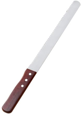 SHINEOFI Coltello per Pane e Taglio di Pane e Dolci in Acciaio Inossidabile e Legno Marrone, Lama ad Alta Durezza, Facile da Impugnare, per Uso in Cucina