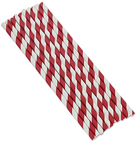 gazechimp Bandes Pailles tubes d'hydratation Bâtonnets d'hydratation Shake Pailles Set/25stück, Papier, Rot + Weiß, 19.1cm