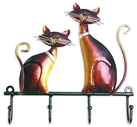 Tooarts Wandhaken Iron Wall Vintage Design mit 4 Haken Mäntel Schlüssel Taschen Kleiderbügel Wand montiert Geschenkidee Deko