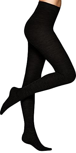 Vogue Merino ullstrumpbyxor för kvinnor svart, Svart (1210 svart), M