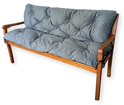 4L Textil Gartenbankauflage Hollywoodschaukel Auflage Bankauflage Outdoor Sitzkissen Bank Gartenbank Auflage Bankkissen Sitzauflage Bank Palettenkissen (100x50x50 cm, Grau)