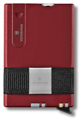 Victorinox Smart Card Wallet, 2 in 1 Portemonnaie mit Multitool, 10 Funktionen, Swiss Made, Kartenetui, inkl. Geldscheinband, Iconic Red (Rot)