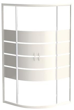 ONDÉE Porte de Douche Shiva 90x90x190cm Façade coul Cercle profilé laqué | Installation réversible, Poignée ABS, 5mm), Fermeture aimantée, Verre trempé, aluminium blanc, simple rapide, nettoyage aisé
