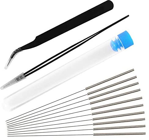 MMOBIEL 13 pièces Kit d’Outils Nettoyage de buse d’imprimante - Aiguilles en Acier Inoxydable de 0,4 mm incluses + 2 Accessoires d’imprimante 3D de Nettoyage de l’Obstruction de filaments de Pinces
