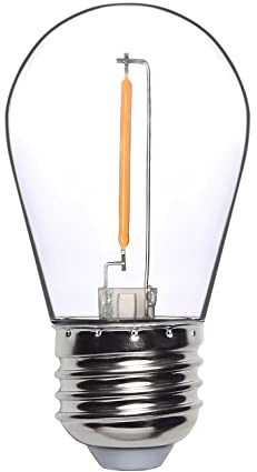 S14 Replacement Light Bulbs 24 Pack LED, Waterproof Shatterproof 1W Outdoor String Light Bulbs, E26 Regular Base, 2200K Warm White, Non-Dimmable