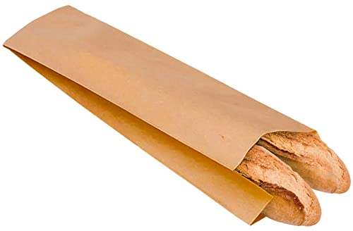 Sacchetti lunghi per pane (55 cm) – Carta kraft marrone per baguette, panetteria e pasticceria (100units 55x12cm)