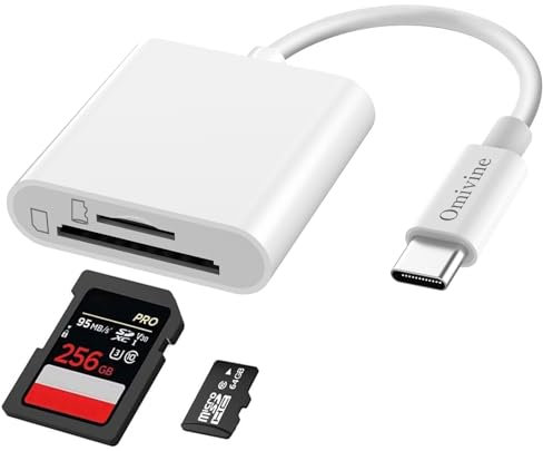 USB-C SD Card Reader, Dual Slots Micro SD/SD Card Reader Camera Memory Card Viewer for iPhone 16/15 Series, iPad, Mac, and Android/Windows/Linux/Mac OS Systems