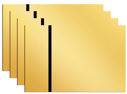 Acrylplatten, 4 Stück Spiegelgoldplatte Schwarz Geschnitzt Acrylglas Platte 30cm x 20cm Geschnitzt Acryl Blatt Schilder Maßgeschneiderte Personalisierte Schilder für das Home Office