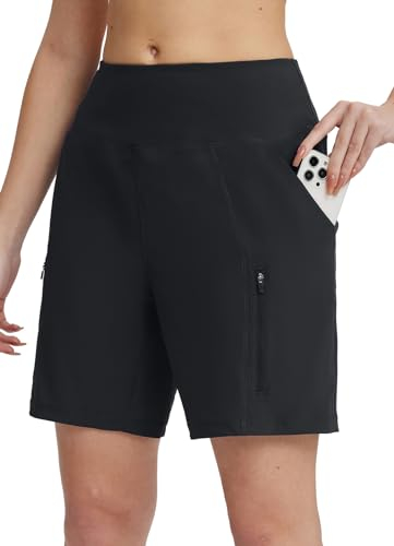 BALEAF MTB Shorts Damen Radhose Schnelltrocknend Fahrradhose Damen Mountainbike Shorts Outdoor Shorts Schwarz XL