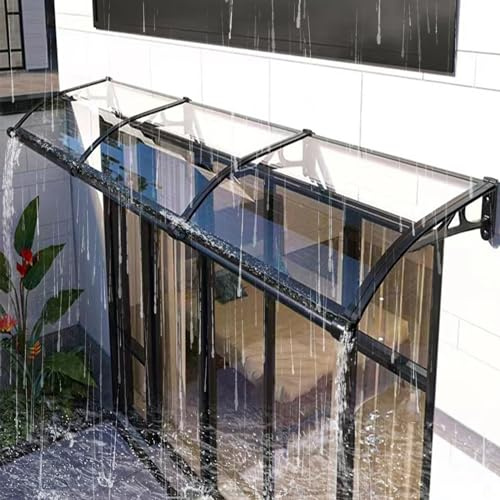 Moderne Aluminium Toit Marquise de Porte, Auvent de Porte et Fenêtres en Polycarbonate, Extérieure Auvent de Porte Entrée, Voûté Toit muet Abri, Protection Contre La Pluie Neige UV. ( Color : Clear ,