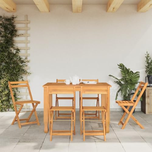 vidaXL Bistrostuhl 6 STK., Gartenstuhl Klappbar Pflegeleicht, Stuhl Holzstuhl für Garten Terrasse, Balkonstuhl Klappstuhl Gartenmöbel, Massivholz Akazie
