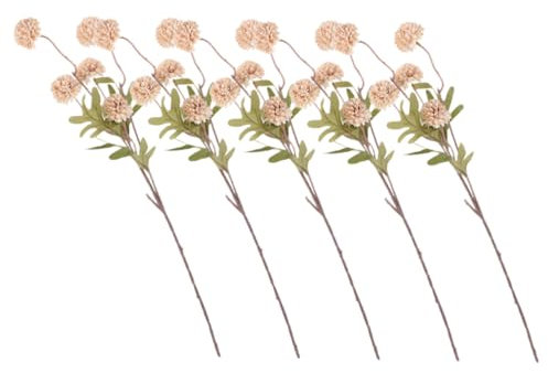 FUNOMOCYA 5st Künstliche Blumendekoration Blumenpflücker Simulation Löwenzahnblüten Kunstblume Künstliche Löwenzahnblume Künstlicher Kleiner Ball Material Für Blumenarrangements Weiß Plastik