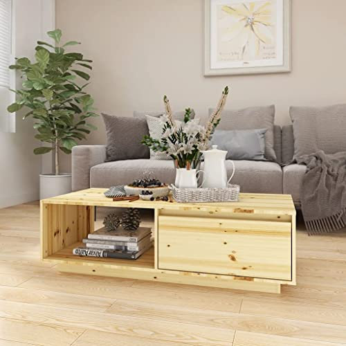 BUKSCYJS Couchtisch kleine Zimmer, Sofatisch, Wohnzimmertisch Couchtisch 110x50x33,5 cm Massivholz TanneFür Wohnzimmer, Schlafzimmer, Büro, Eingang, Korridor