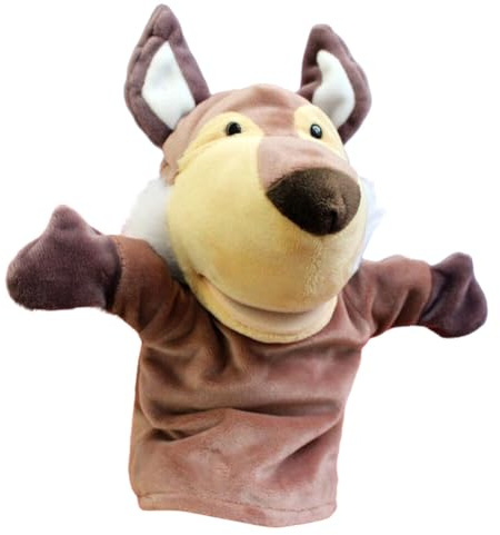ISAKEN Tierhandpuppen für Kinder, Wolf, Tiger, Löwe, AFFE, Kaninchen, Elefant, Taube, Drache, Niedliche Weiche Plüschtiere Kinderhandpuppen mit beweglichem offenem Mund für EIN fantasievolles Spiel