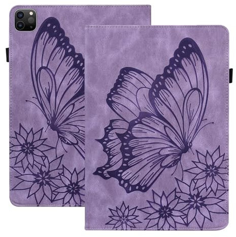 nincyee Klapphülle für iPad Pro 13 Zoll 2024, klassisches Retro-Design, großes Schmetterlingsmuster, PU-Leder, Buchhülle mit Kartenschlitzen