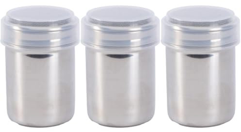 Amosfun 3pcs Stainless Steel Jar for Cocoa Powder Spices Dutch Processed Cocoa Storage Container Odor Coffee Bottle Portable Seasoning Bottle Jar Food Grade for Use