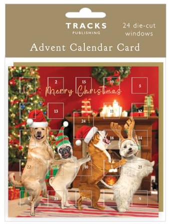 Adventskalender Hund Conga Weihnachtskarte – 24 Türchen lustiges Weihnachtsdesign