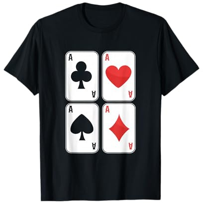Ass Kreuz Herz Pik Karo Poker Karten T-Shirt