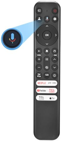 for TCL Google TV Remote, RC813 for Voice Replacement Control,for Android Mini-LED QLED 4K UHD Smart Television, with 6 Shortcut Buttons for NEIFLX/Prime/YouTube/TCL/Apple TV Buttons