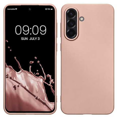 kwmobile Housse Compatible avec Samsung Galaxy A56 5G Coque - Housse de téléphone Protection Souple en TPU - Or Rose métallique